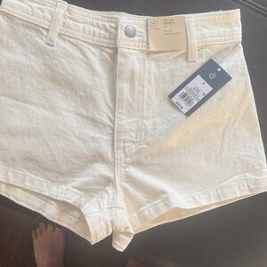 Women's cream White Sailor Shorts - Casual High-Rise Denim super cute denim sz 6